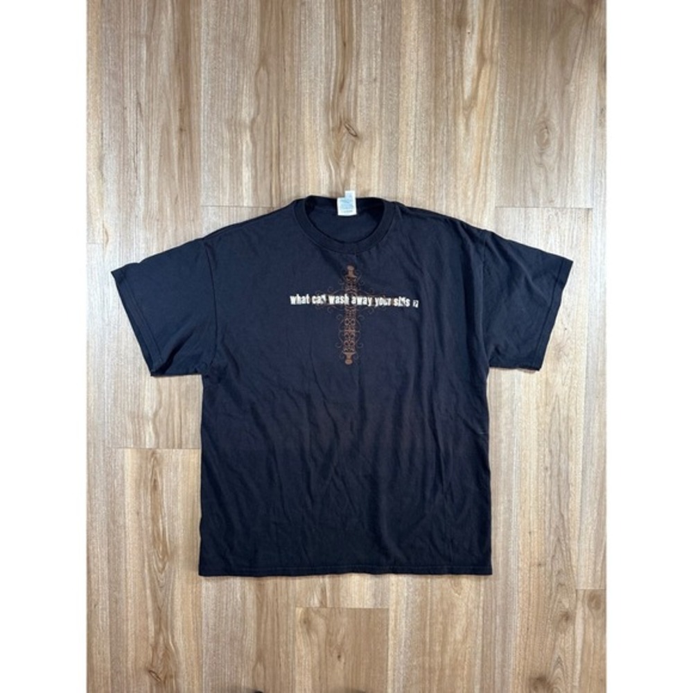 Vintage Y2K 90s Mens Christian Religious T Shirt Delta Graphic Black Large Jesus